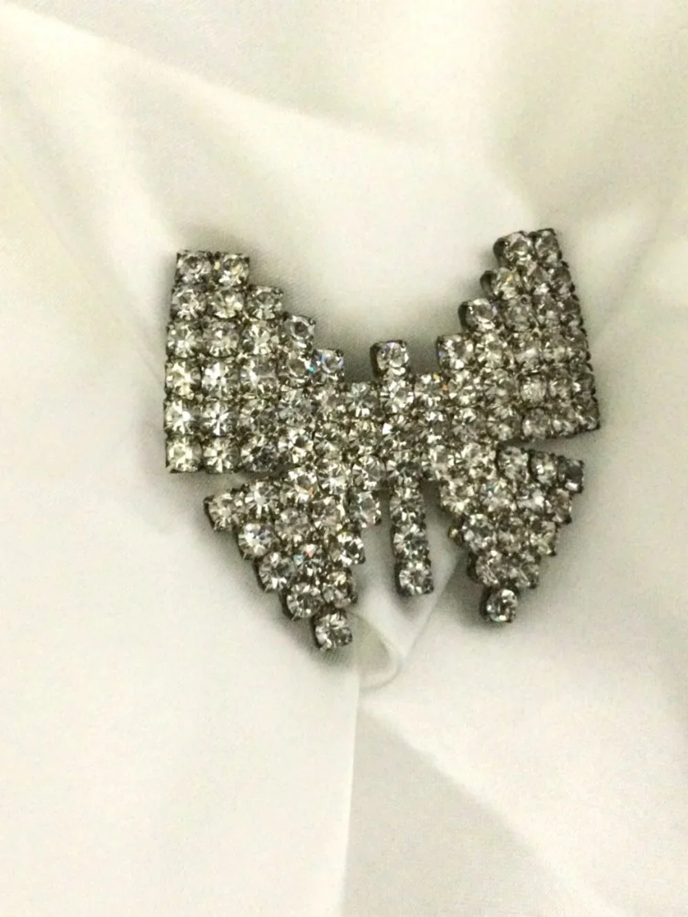 Heavy Vintage Rhinestone Butterfly Brooch C-Clasp 23.4g Estate